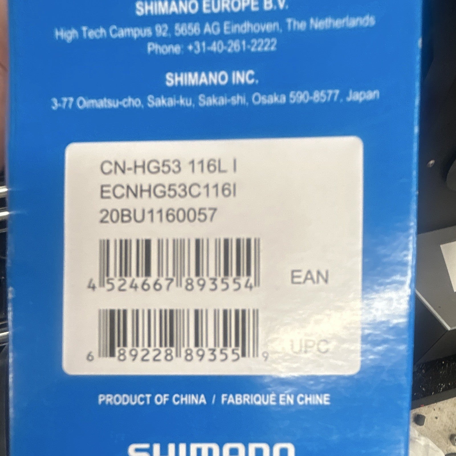 Shimano CN-HG53 Bike Chain Universal 9 Speed 116L Silver Steel