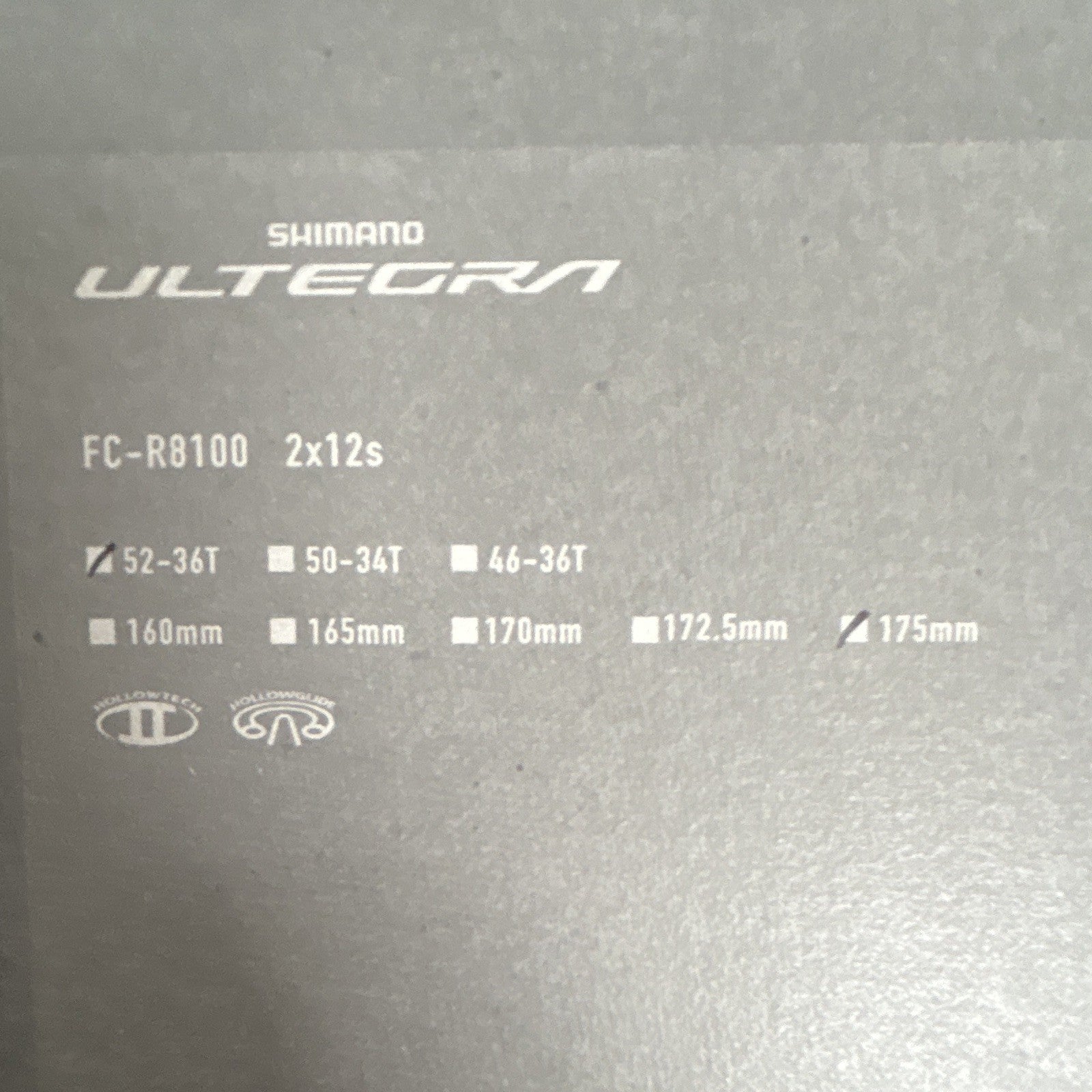 Shimano Ultegra FC-R8100 left hand Crank Arm 175mm Black Aluminium Road