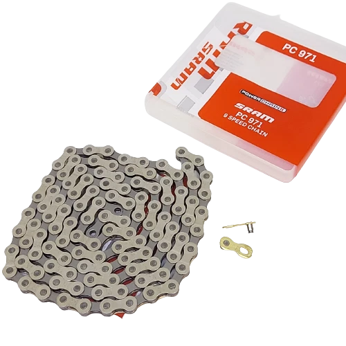 SRAM PC 971 9 Speed Bike Chain Steel Silver Universal Compatible
