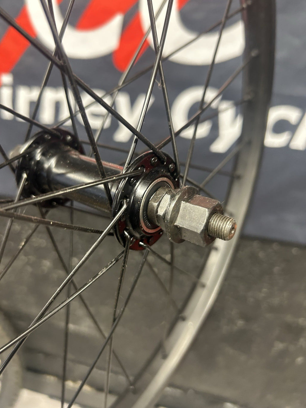 Raleigh Black Front 20x1.75 Inch Bicycle Wheel Rim Nutted Axle