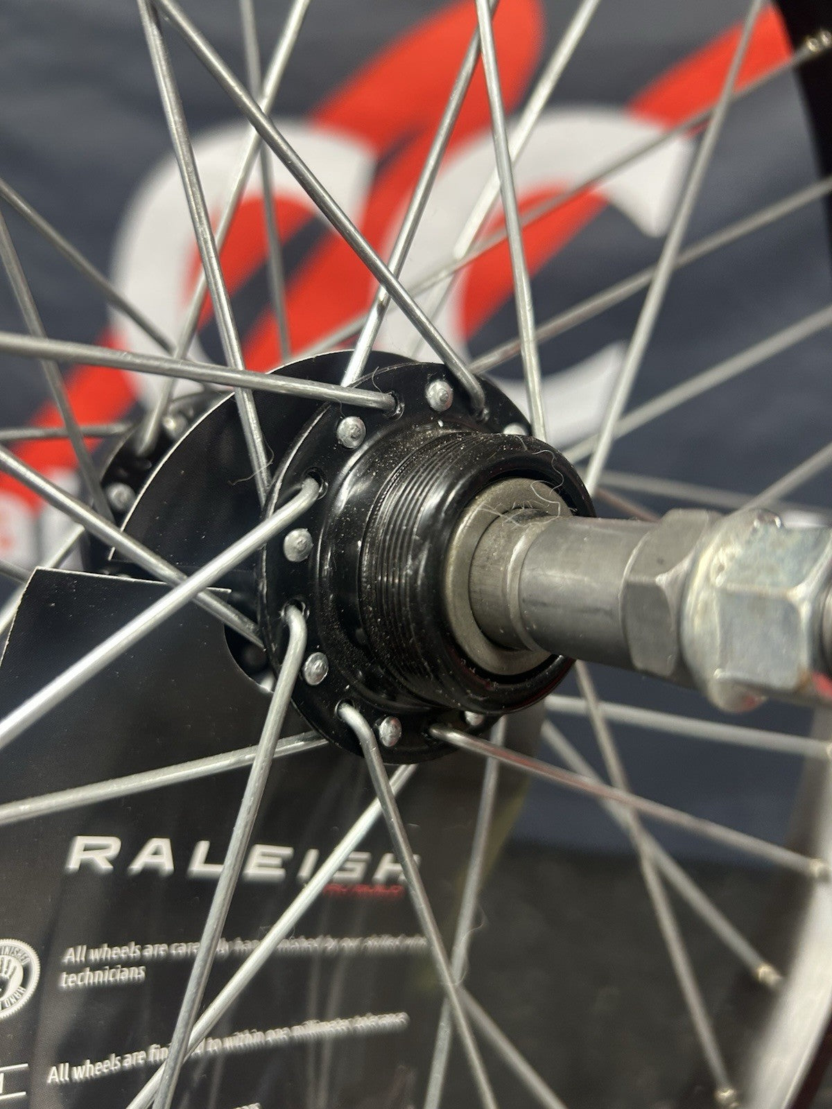 Black Raliegh 20x1.75 Inch Rear Wheel Screw On Rim Brake BMX Folding Kids Wheel