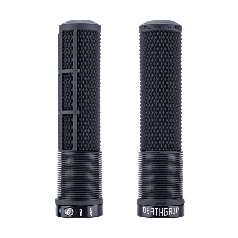 DMR Death Grip 2 MTB Handlebar Grips Black Rubber Slip-On 130mm Pair
